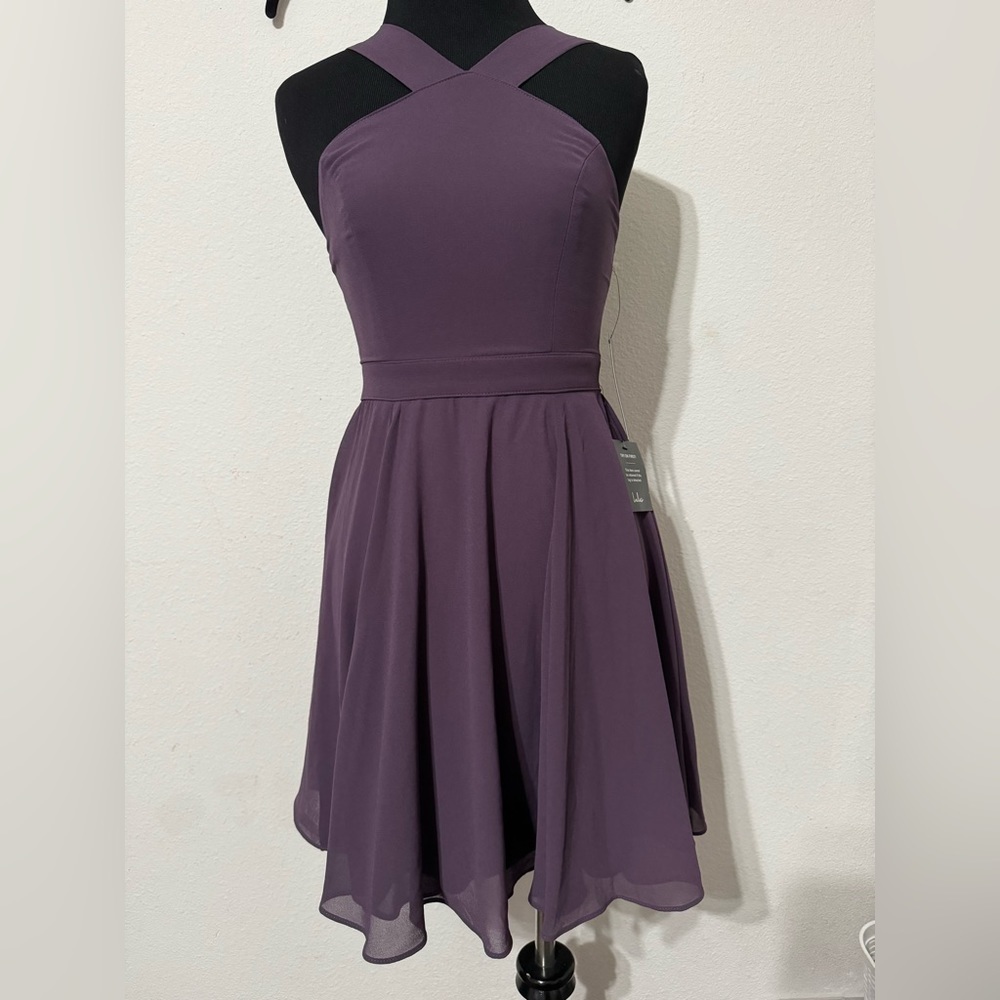 Lulus Dusty Purple Halter mini dress